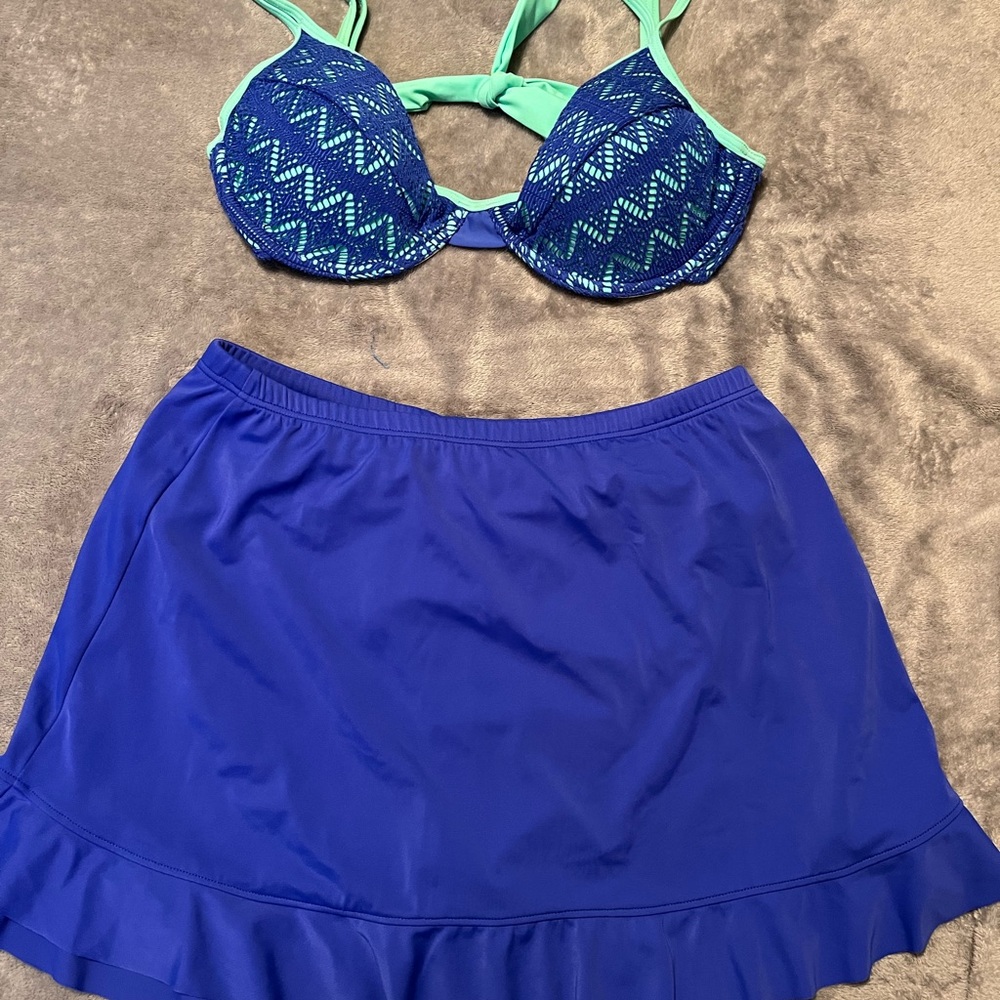 Never Worn Bikini Top & Swim Skirt